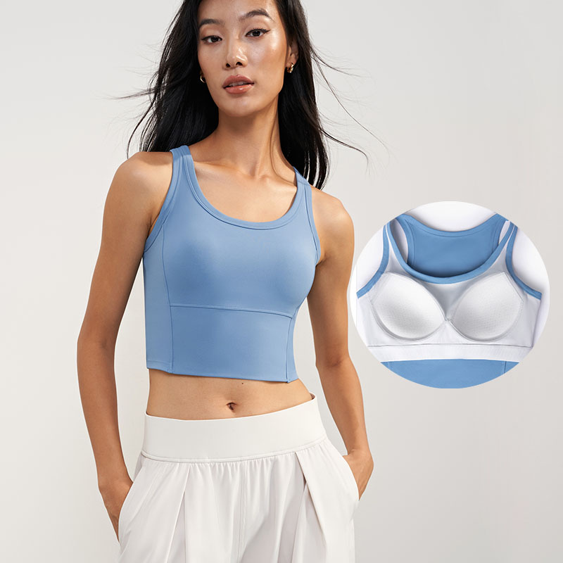 Qumor Wholesale Yoga Wear Gym Fashion Black Crop Top Ropa Deportiva Training Activewear Blank Sports Bra