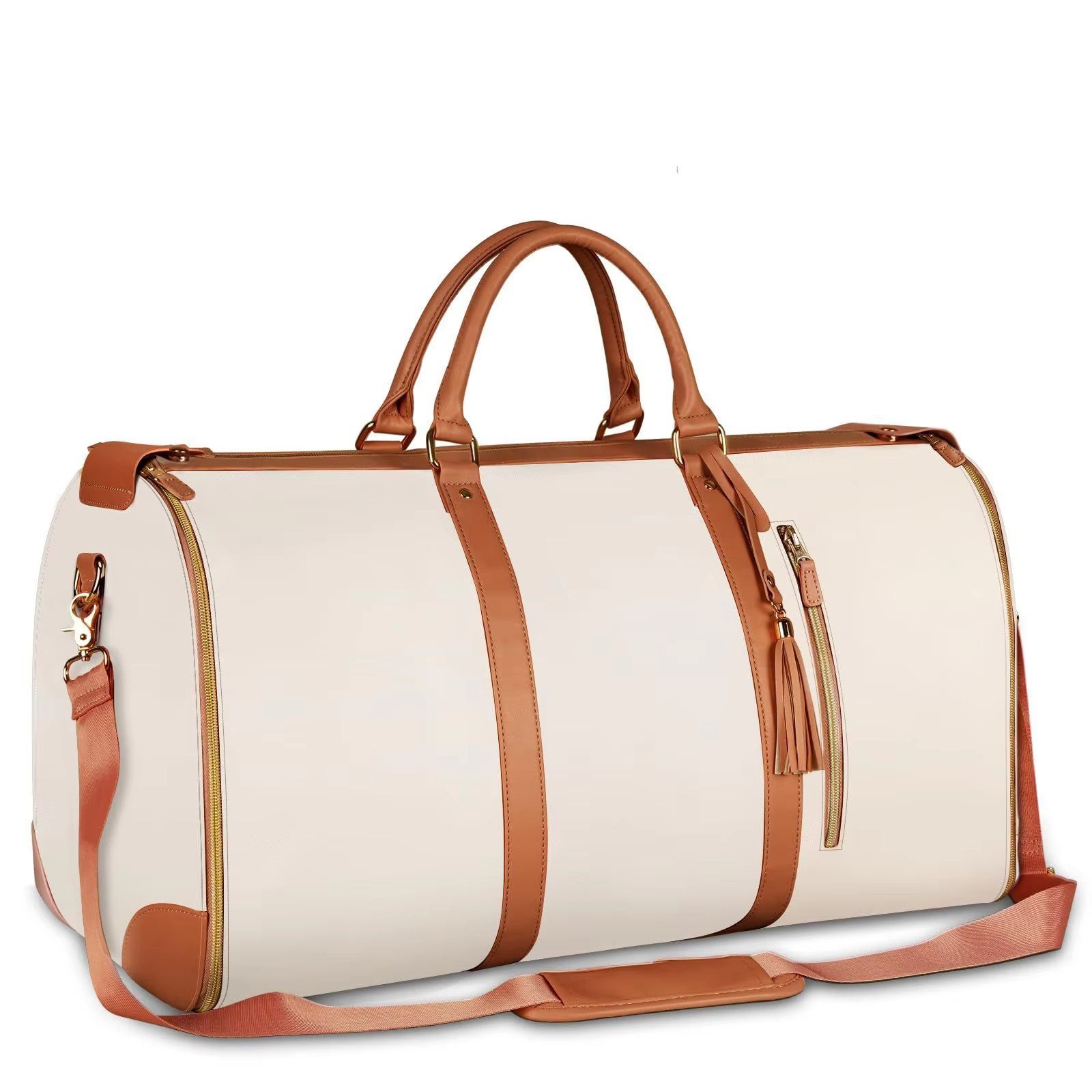 2025 Factory Waterproof PU Leather Carry on Foldable Garment Duffel Polyester Bag with Shoes Pouch for Travel Hanging Suitcase Carry - All