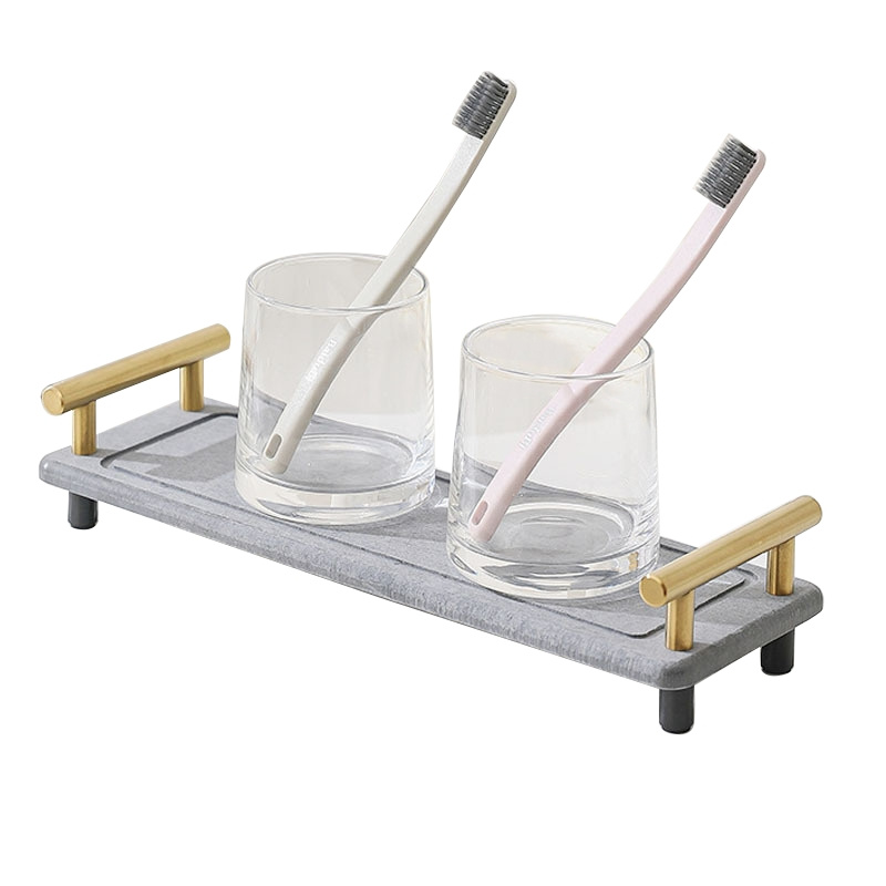 New Hot Slling Products Modern Black Soon Neat Marble Soap Suction Holder Dish Fast Drying Small Stoneware Kitchen Stainless Steel Sink Caddy