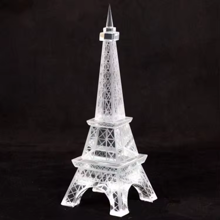 China Building Model France Pairs Hot Wedding Crystal Eiffel Tower Sculpture Model Tourist Souvenirs