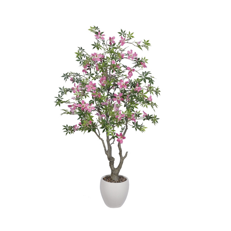 Artificial Kapok Flower Plant Pink Detachable Design with Pot