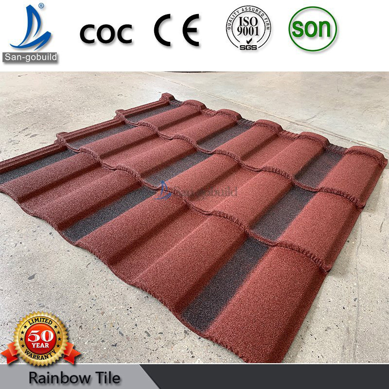1340*420mm High Quality Kenya Stone Coated Chip Roof Tile Color Roman Roof Tile for Villa