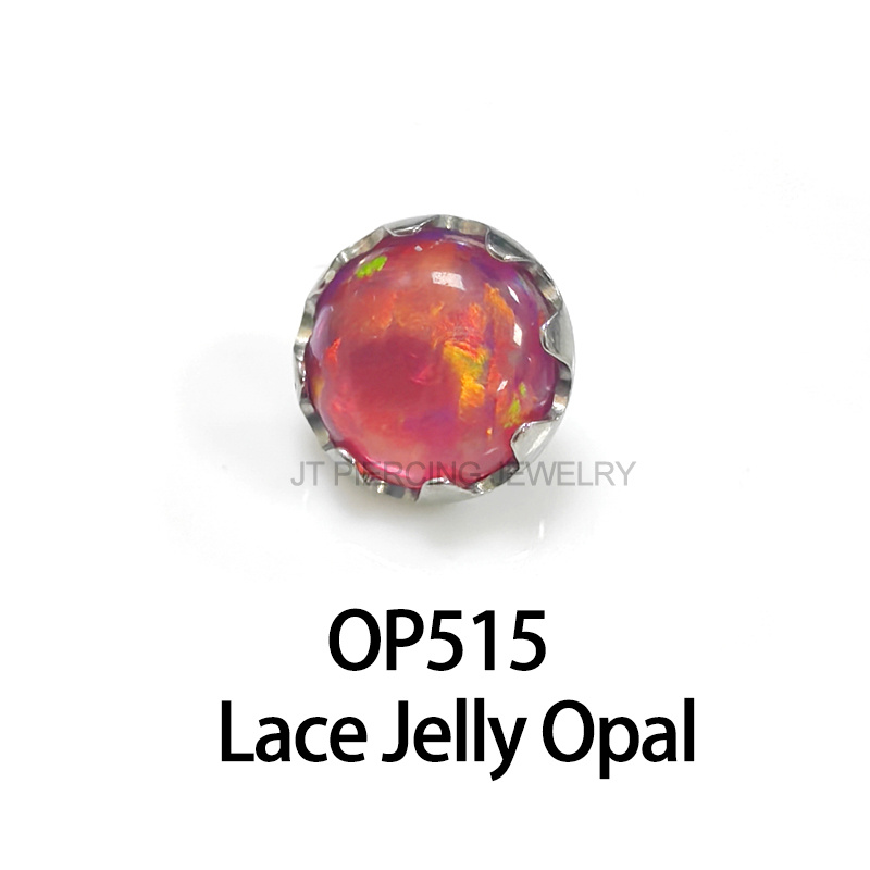 F136 Titanium 16g Hot Fashion Jelly Opal Labret Top Lip Ring Top Piercing Jewelry