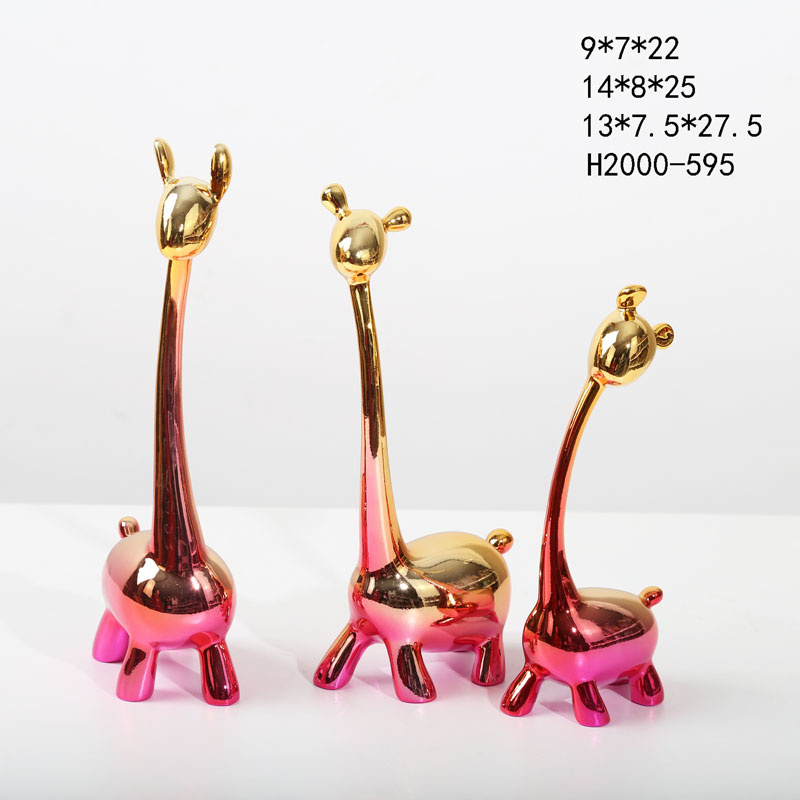 Giraffe Three-Pieces Sets Resin Figurines for Home Decoation Crafts