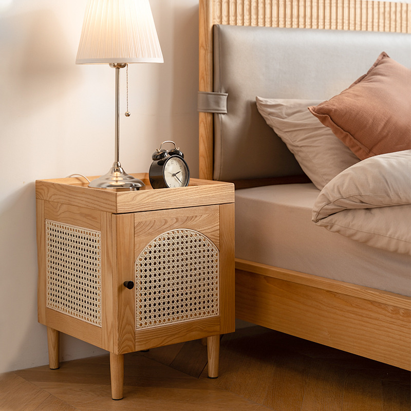Simple Modern Japanese Log Color Multifunctional Bedroom Home Nightstands