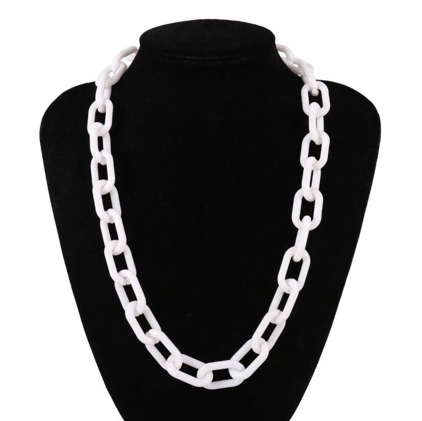 Boho Colorful Acrylic Chain Choker Women Latest Design Fashion Hip-Hop Punk Exaggerated Geometric Short Collar Necklace