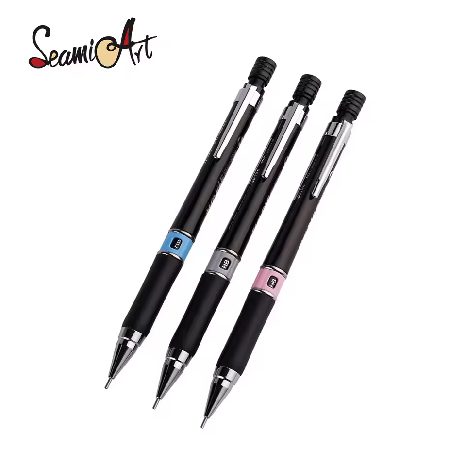 1pc Factory Wholesale 0.5mm/0.7mm Hb Pencil Lead Mechanical Pencil With Eraser For Office School Supplies