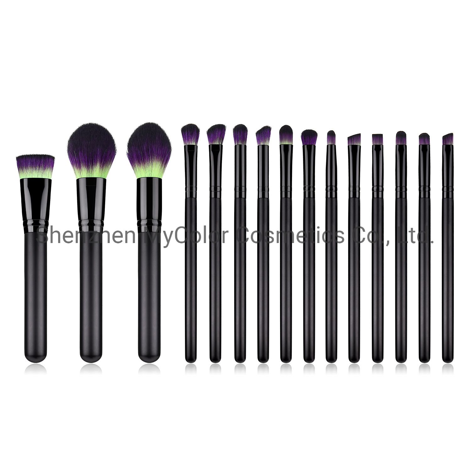 Shenzhen Private Label Makeup Brushes 10PCS Angled Kabuki Eye Liner Shadow Cosmetics Brush Set