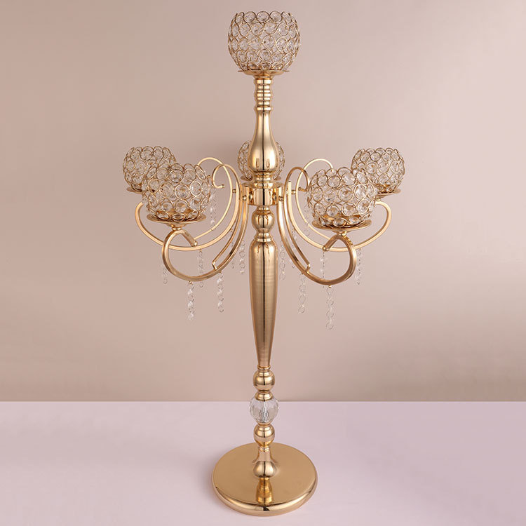 Flower Candlestick Candle Holder Crystal Centerpieces for Wedding Table Candle Stand