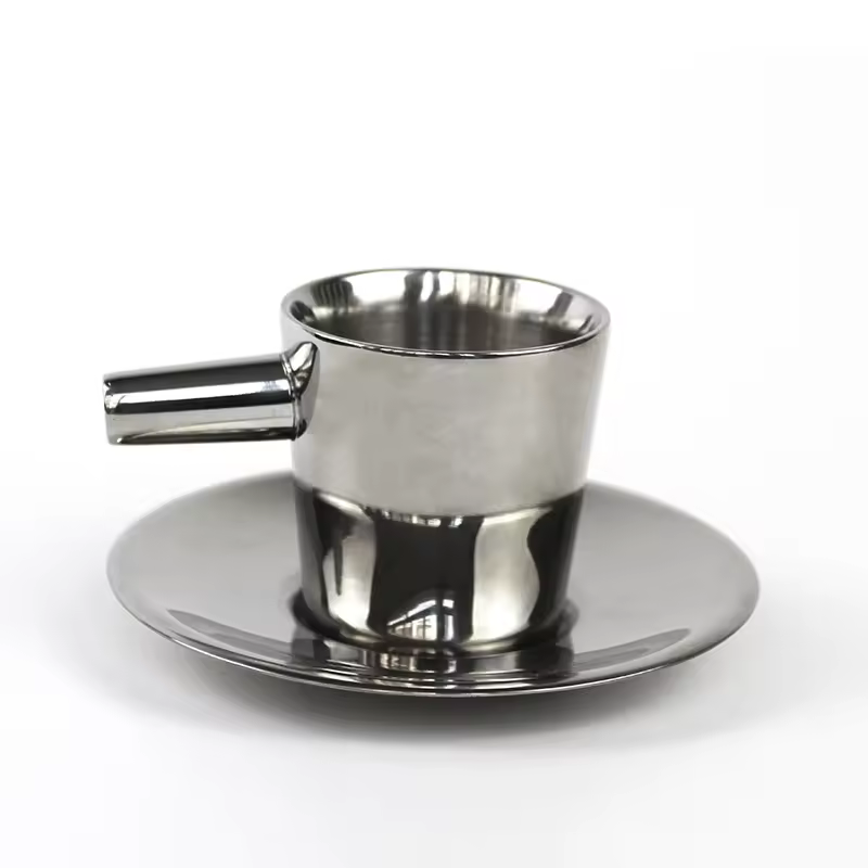 Retail Wholesale Tea Cups And Saucers High Quality Double Wall Steel Coffee Cup Reusable Stainless Steel Coffee Cup
