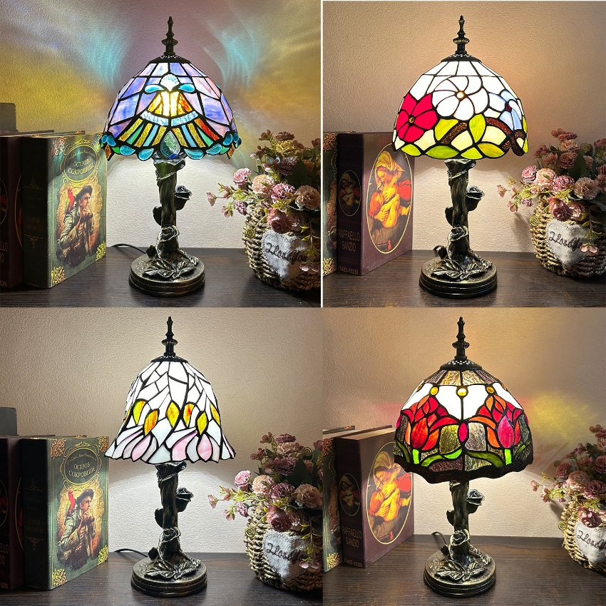 Stock Small Cute Stained Glass Living Room Table Lamp