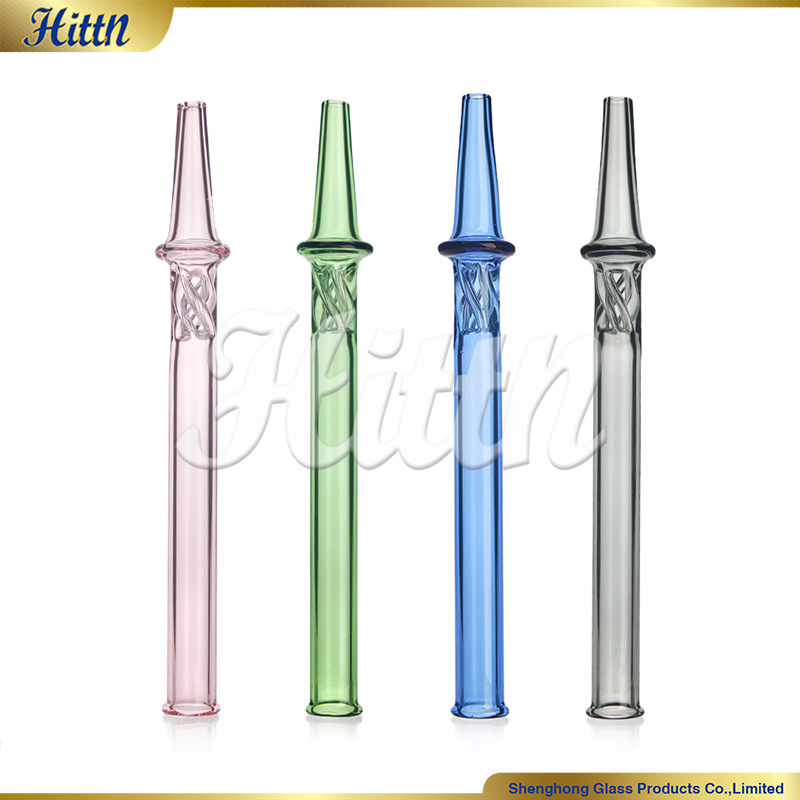 Factory Wholesale 6 inch Fast Heating Concentrate Vortex Twist Hand Blown Glass Smoking Pipe Quartz DAB Straw Nc Nectar Collectors