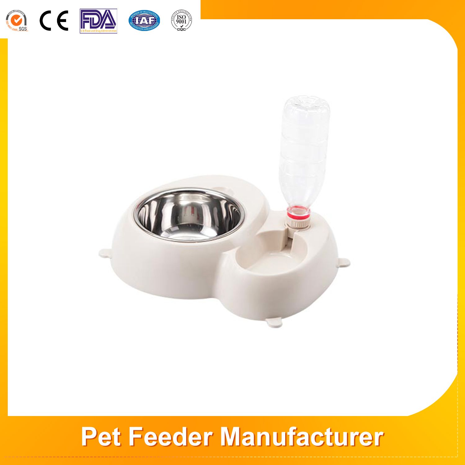 New Material Dog Food Bowl Stand Safe Cat Water Fountain Dispenser 2 in 1 Pet Feeder