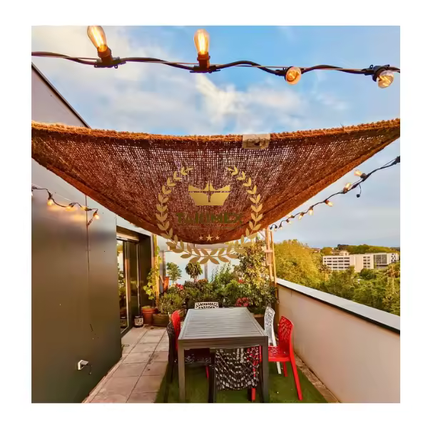 Ready Ship Hang Coconut Fiber Shade Sail Strongest Fiber Vietnam Coir Takimex Factory Weaving 1x1cm 900g/sqm Shade Sails Nets