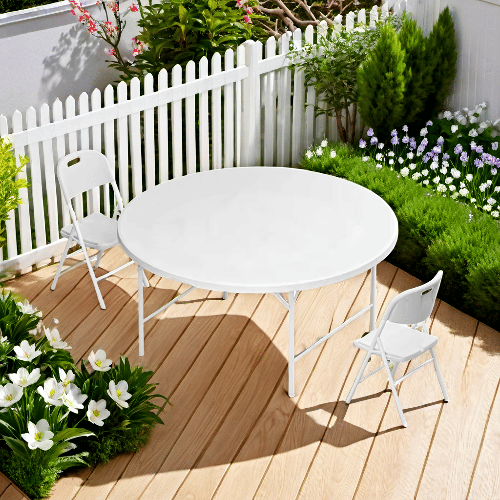 Wholesale 6FT Outdoor Plastic Round Table - Foldable Wedding Banquet Furniture for Party/Event