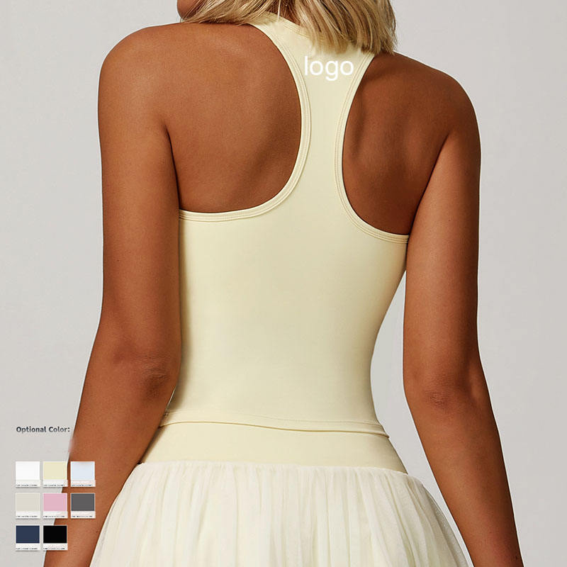 Wholesale Bulk Crop Tops Sleeveless Fitness Gym Wear Padded Racerback Sport Vest Running Yoga Top for Women Compression Tank Top