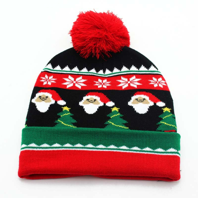 Cozy Winter Jacquard Beanie Hat for Christmas Celebrations