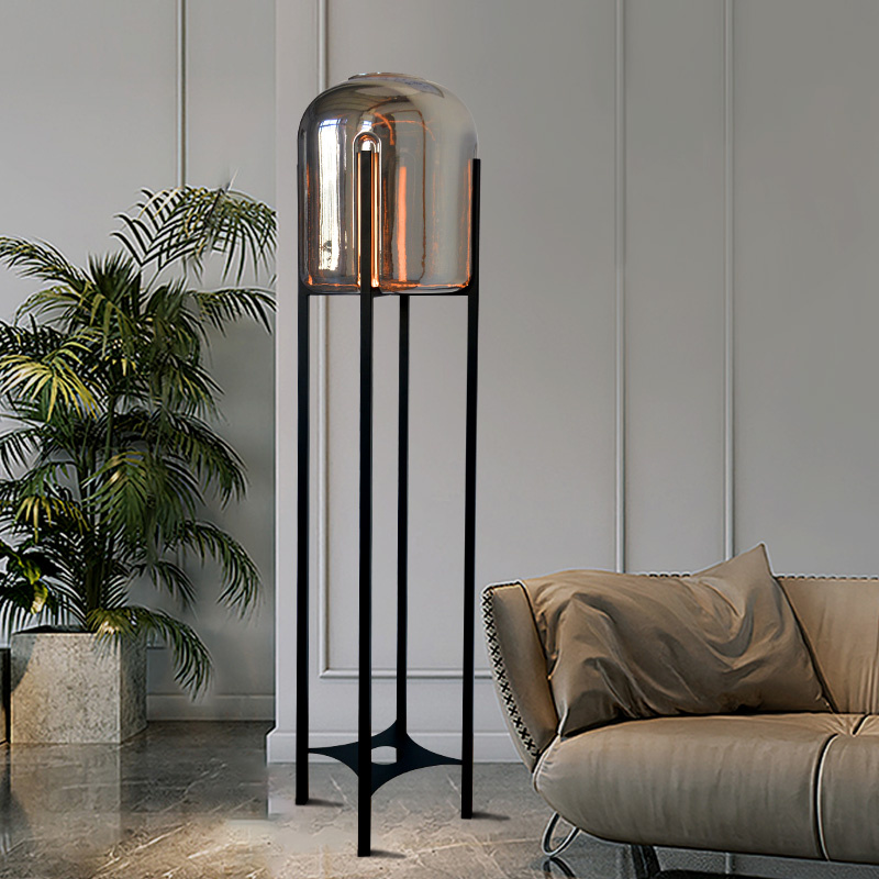 Living Room Sofa Cognac Glass Floor Light LED Lamp for Hotel Bedroom