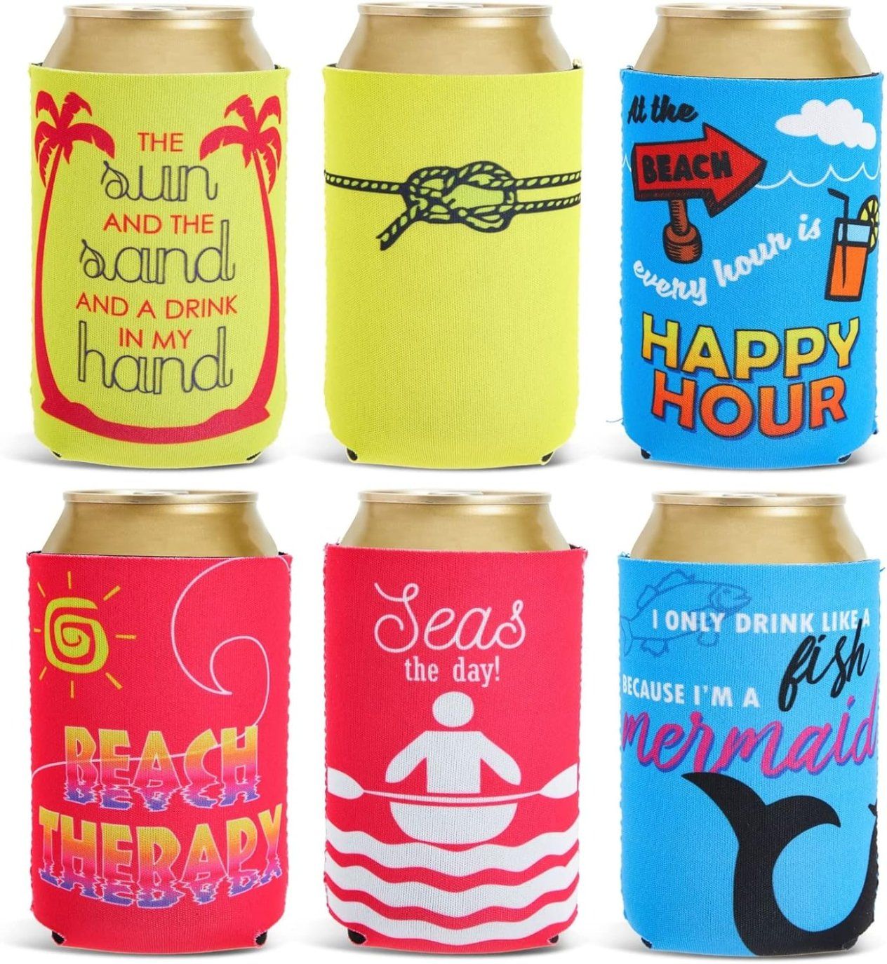 Foldable Full Sublimation Christmas Beer Can Sleeves Beer Can Coolers Neoprene Drink Cooler Sleeves for 12oz Cans