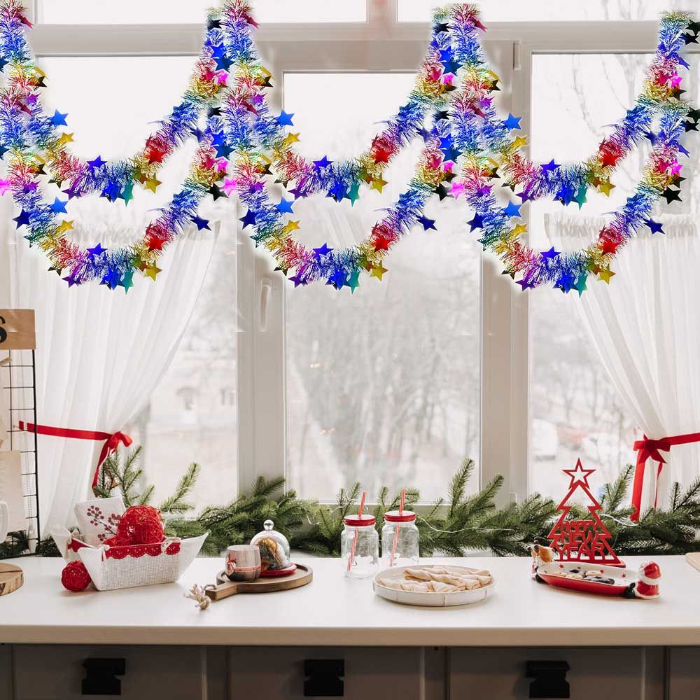 Latest Style Customize Christmas Wide Shiny Cheap Tinsel Garland