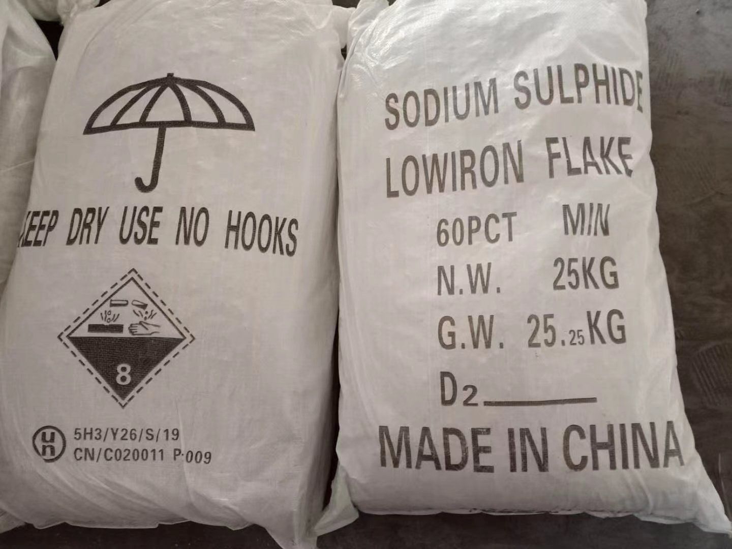 Yellow Flakes Fe 30 Ppm Sodium Sulphide 60% New Tiger