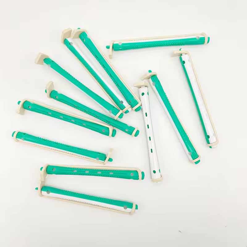 Factory Wholesale 12-piece Set Small Professional Plastic Hot Perm Rods For Salon Hair Curling