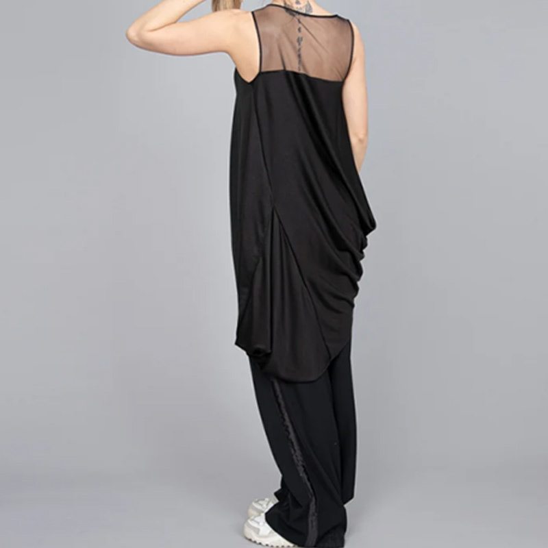 Chic Black Mesh Overlay Tunic Dress for Every Occasion Women Dress