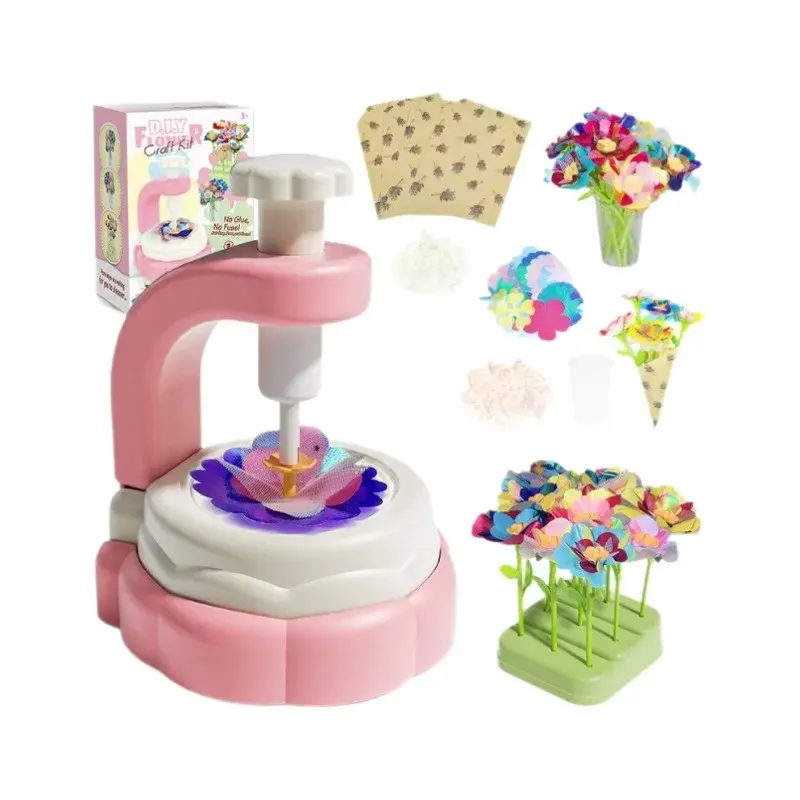 Jumon Factory Manufacturer Fabric Flower Bouquets Toys DIY Craft Kits Toys for Kids Handmade Flowers Market Toy Girls Christmas