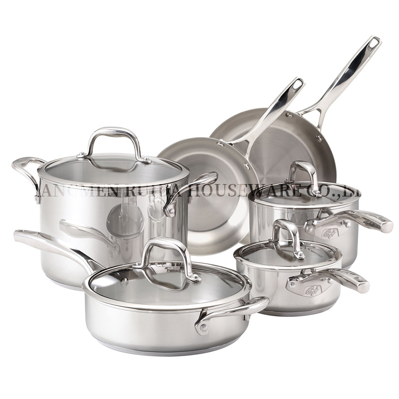 10PCS Kitchen Accessories Housewares Stainless Steel Cookware Kitchenware Pot