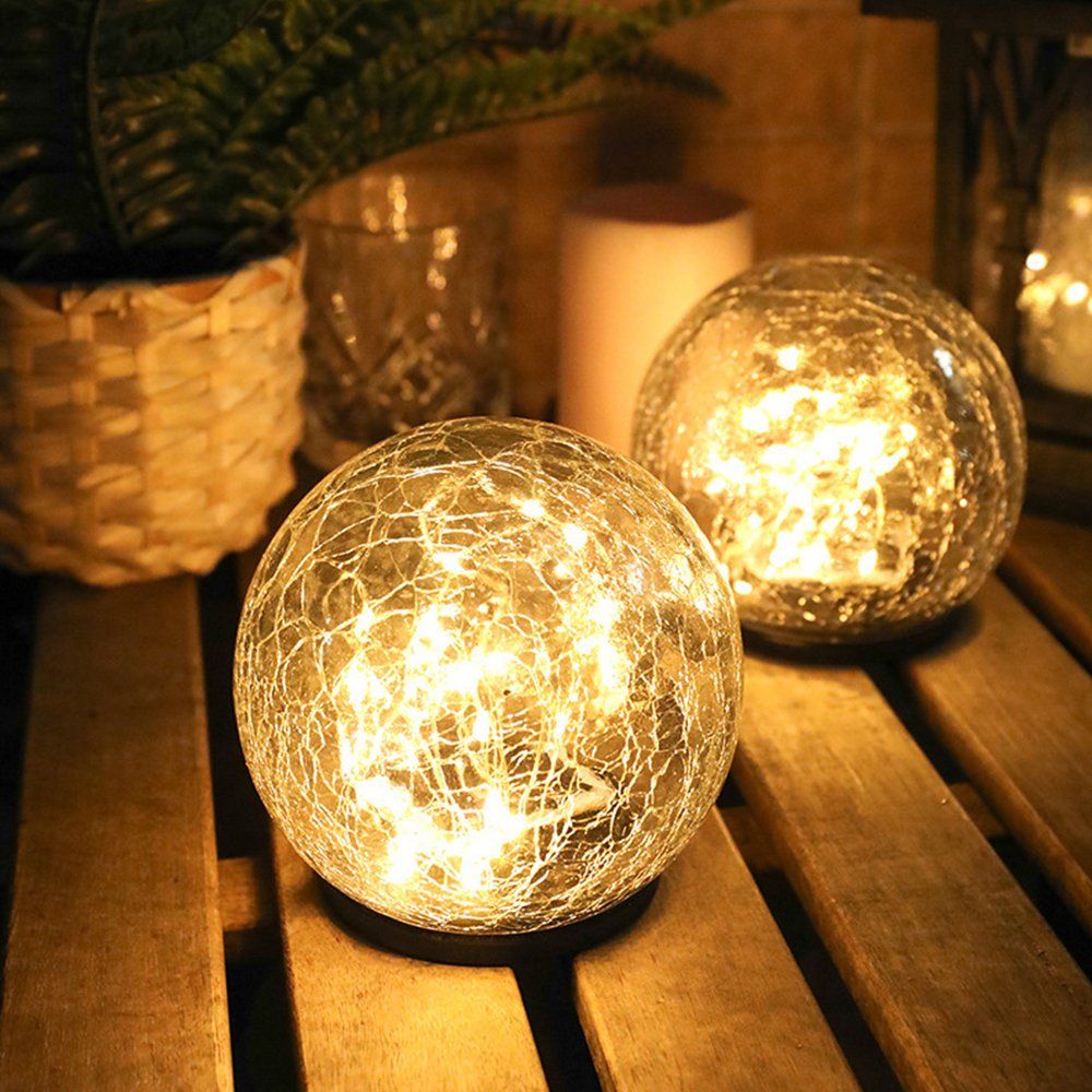 Factory Wholesale Cracked Glass Ball Buried LED Patio Landscape Christmas Angel String Lights Decorative Lighting Solar Garden Light