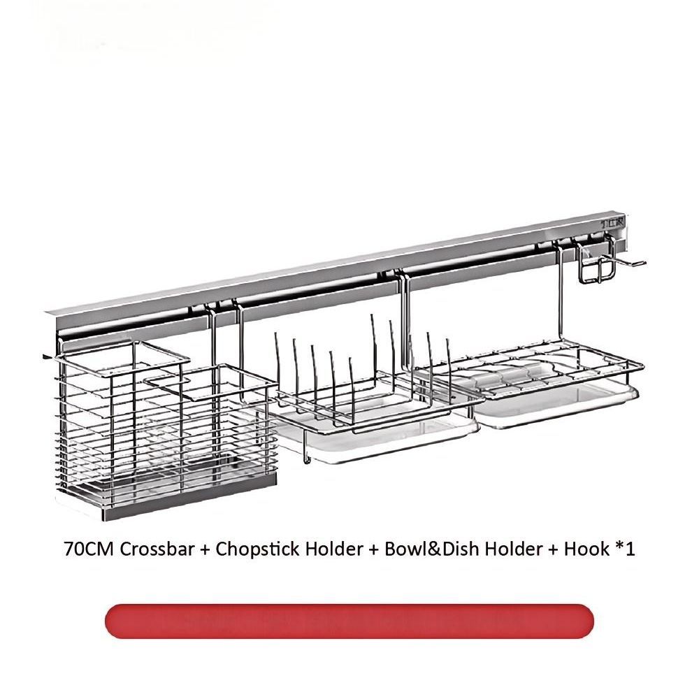 Domestic Useful Bathroom Kitchen Wall Mounted Large Load Spice Rack Basket Shelf