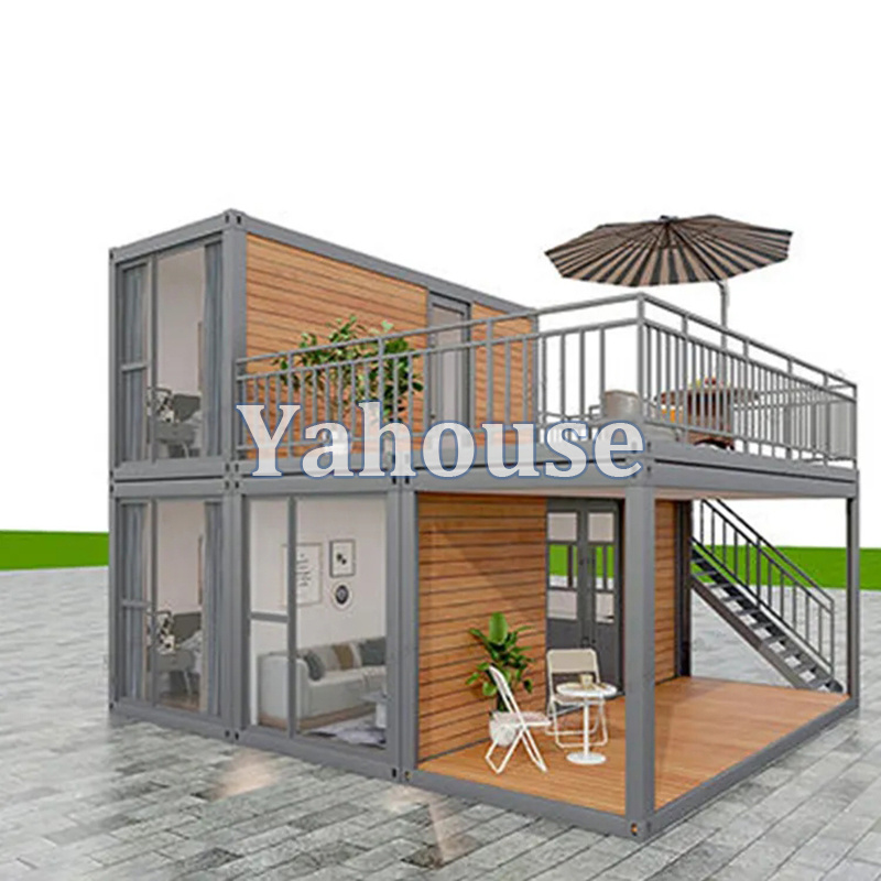 Prefabricated Modular Wood Plastic Composite Container House /Prefab Wood Office Container Home for Constrction Site Dormitory