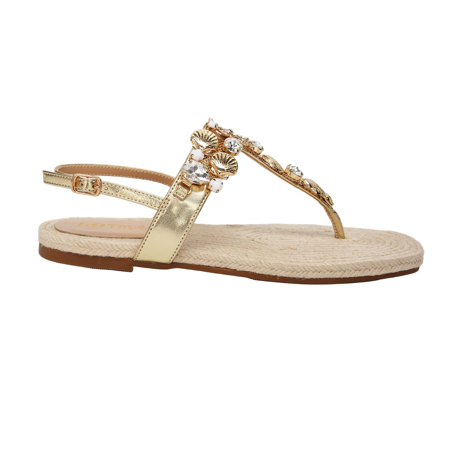 Hot Sale Luxury Rhinestones/Starfish/Shell Flip-Flops Slingback Flat Lady/Women Sandal Shoes