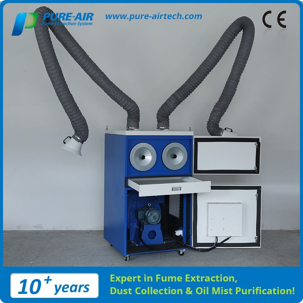 Pure-Air Mobile Welding Fume Filter with Two Smoking Arms (MP-3600DH)