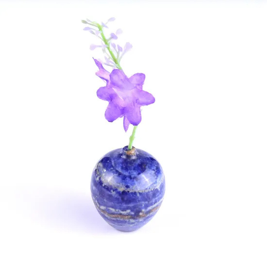 New Designed Sodalite Gemstone Incense Stick Holder Crystal Incense Burner Handcrafted Crystal Mini Vase Crafts