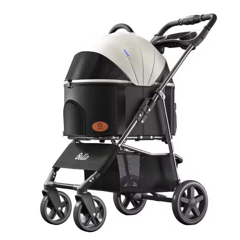 Latest Lightweight Luxury Pet Stroller Portable Comfortable Foldable Dog Cat Bag Detachable Pet Carrier Cage For Camping