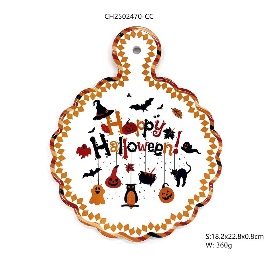 Halloween Ceramic Hot Pads Sublimation Printed Heat Resistant Trivet Tile Mat Handle Home Party Decorations Waterproof Changhong