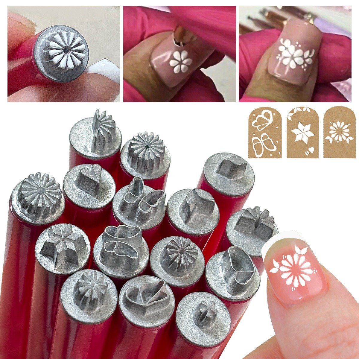 Factory Direct 6 Pieces Nail Art Stamp Pen Set with 6 Nail Printing Pen Seal Pen Tool