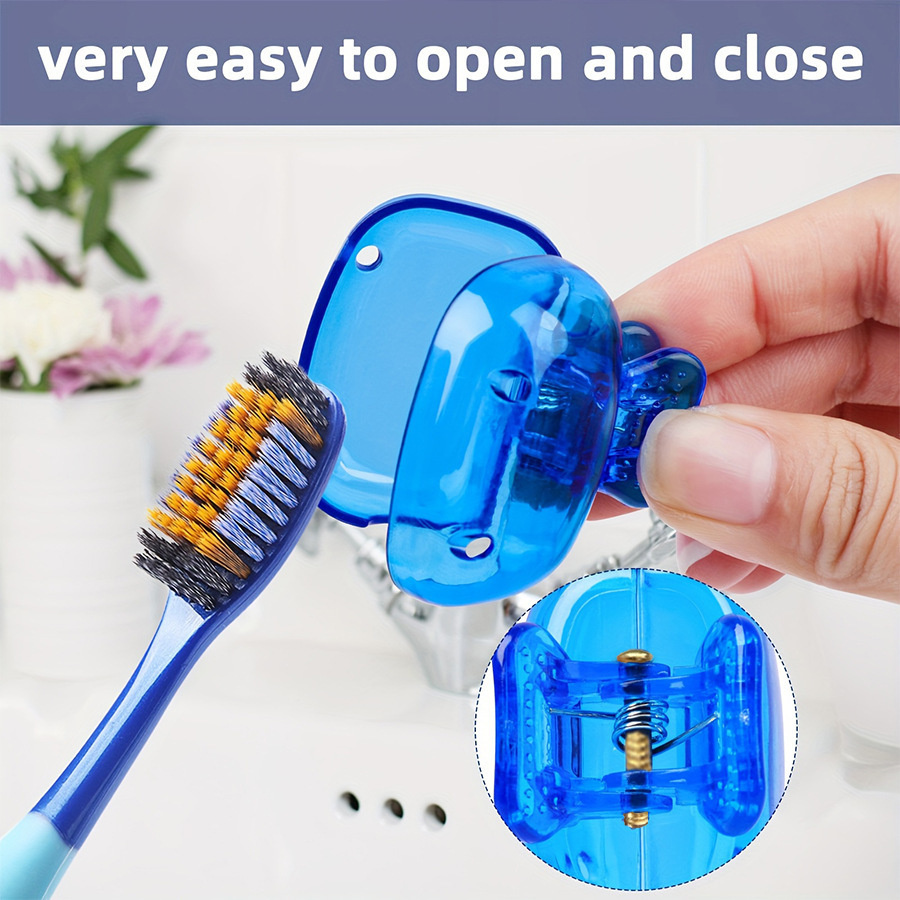 10PCS Travel Toothbrush Head Covers Toothbrush Protector Cap Brush Pod Case Protective Portable Plastic Clip for Household Travel
