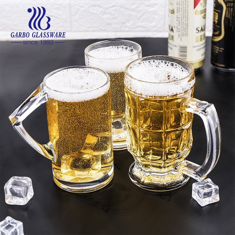 Hot Sale Beer Mug 400ml for Drink Glassware Glass Cup with Handle
