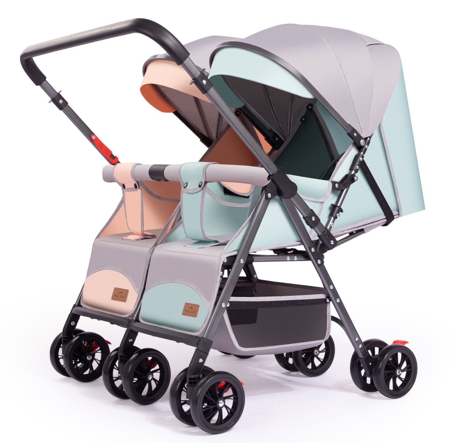 Premium Linen Oxford Twill Foldable Side Side Twin Stroller Double Seats Stainless Steel Frame New Wholesale Price for Years Old