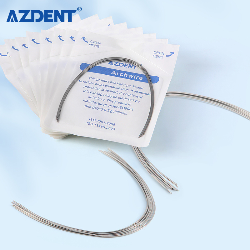 10PCS/Bag Stainless Steel Orthodontic Round/Rectangular Form Dental Arch Wires