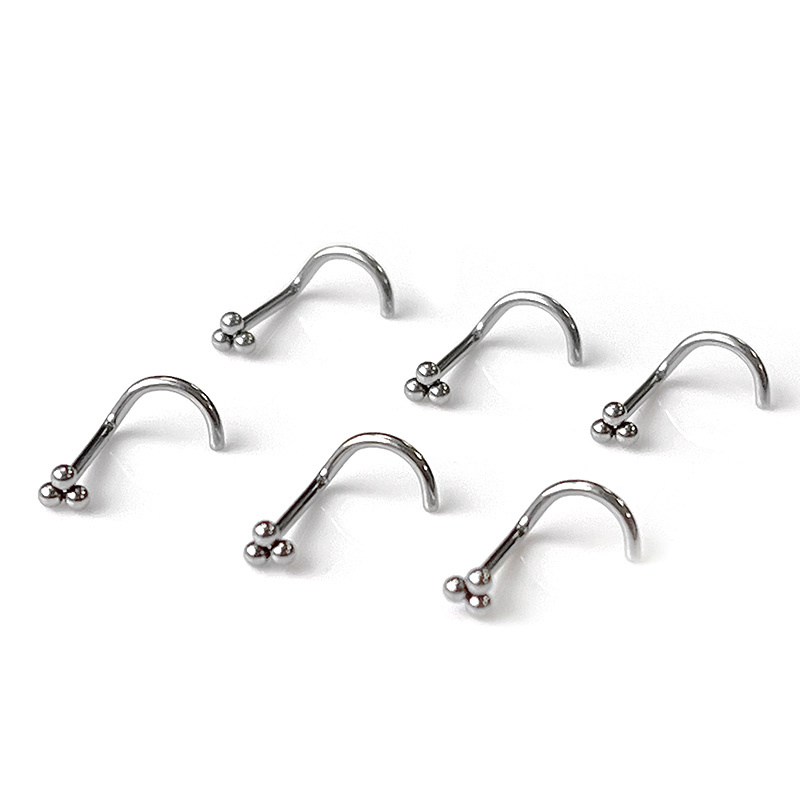 Fashion ASTM F136 Titanium Welded Ball Nose Stud CZ Top Nose Screw Studs Hot Sale Piercing Jewelry