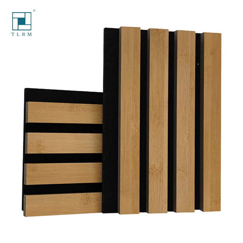 Home Decoration MDF Slat Polyester Fiber Pet Acoustic Wall Panels Wood Veneer