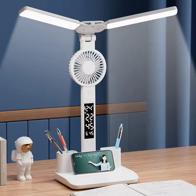 Table Lamp For Study Three In One Desk Lamp With Pen Holder Lamp Fan Light 2025