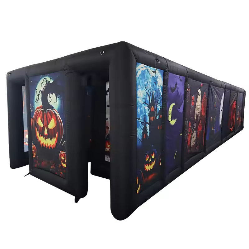 2025 New Electric Inflatable Halloween Haunted House Maze Pumpkin For Kids' Outdoor Fun Fast Air Shipping