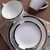 Premium 16-Piece Green Stoneware Dinnerware with Chic Gold Trim