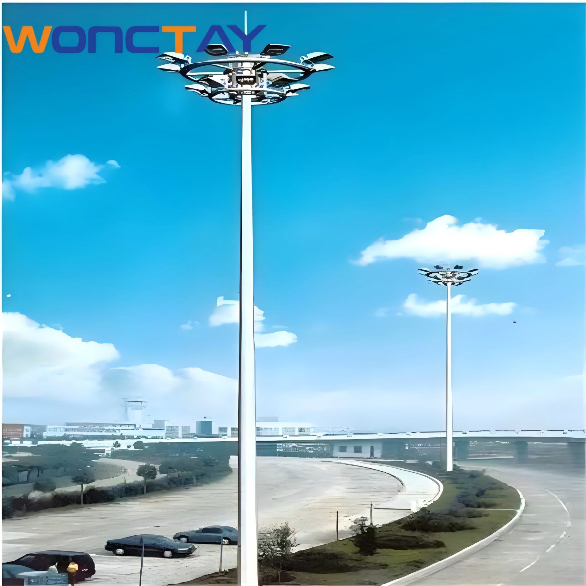 LED Lighting for Outdoor Parking Lot Area Waterproof High Mast Light Pole with Factory Price