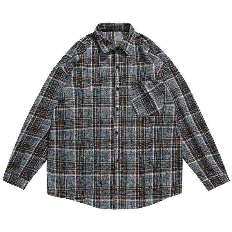 Wholesale OEM Men's Shirts Long Sleeves Cheap Oversized Shirt Flannel Shirt