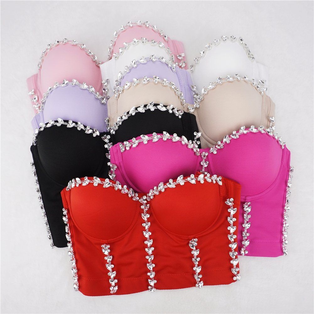 Women's Underwear Top Halter Vest Leaf Drill Fish Bone Corset